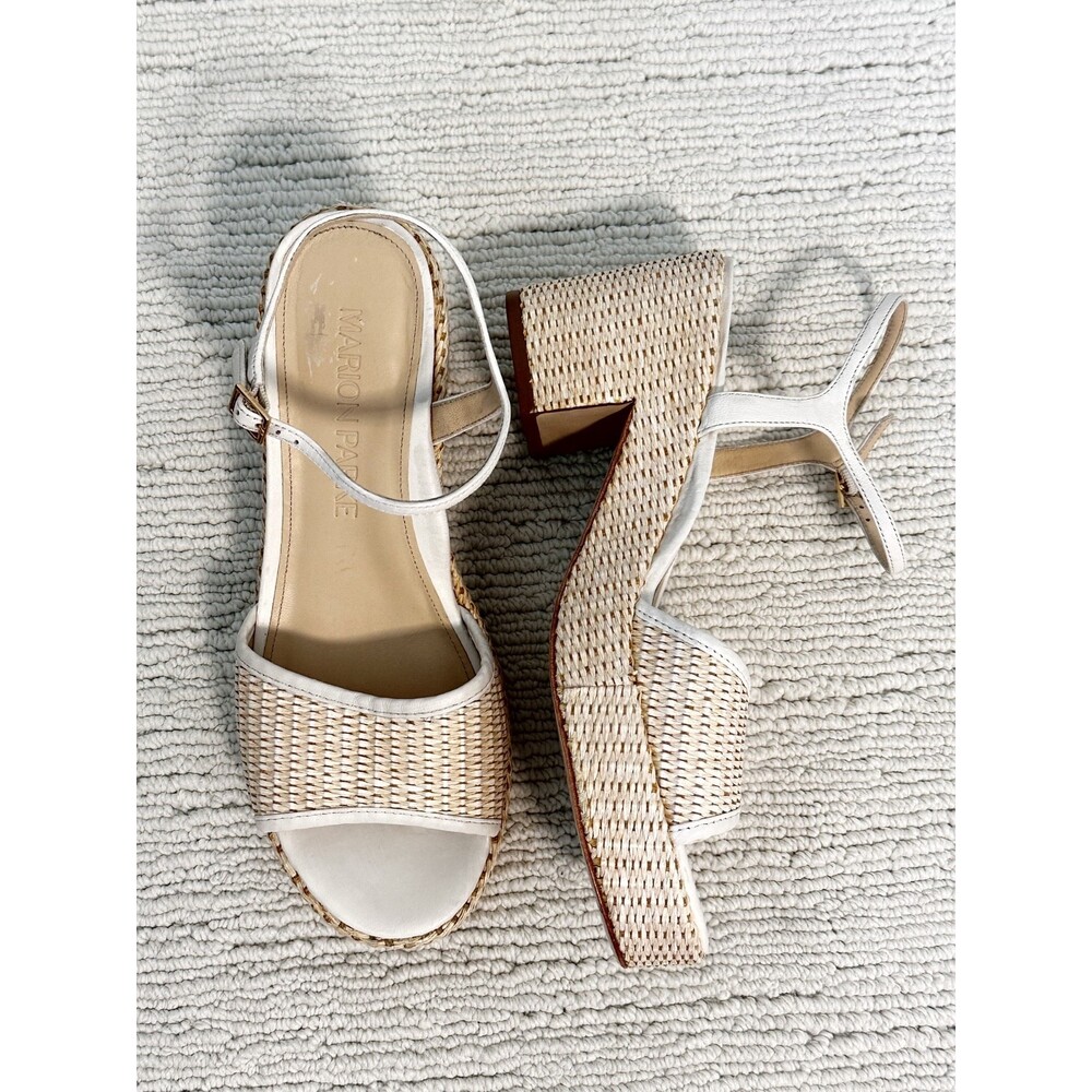 MARION PARKE Haven Platform Sandal Women's 40 Cream Coconut Girl Designer Vacay - Picture 3 of 13